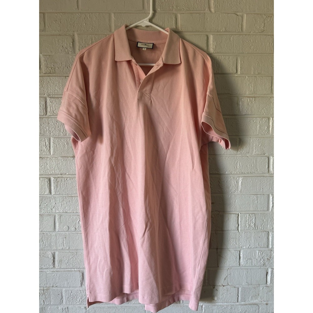 Tuckernuck Polo Shirt Dress Women's Small Peach Pink Cotton‎ Coastal Preppy SS
